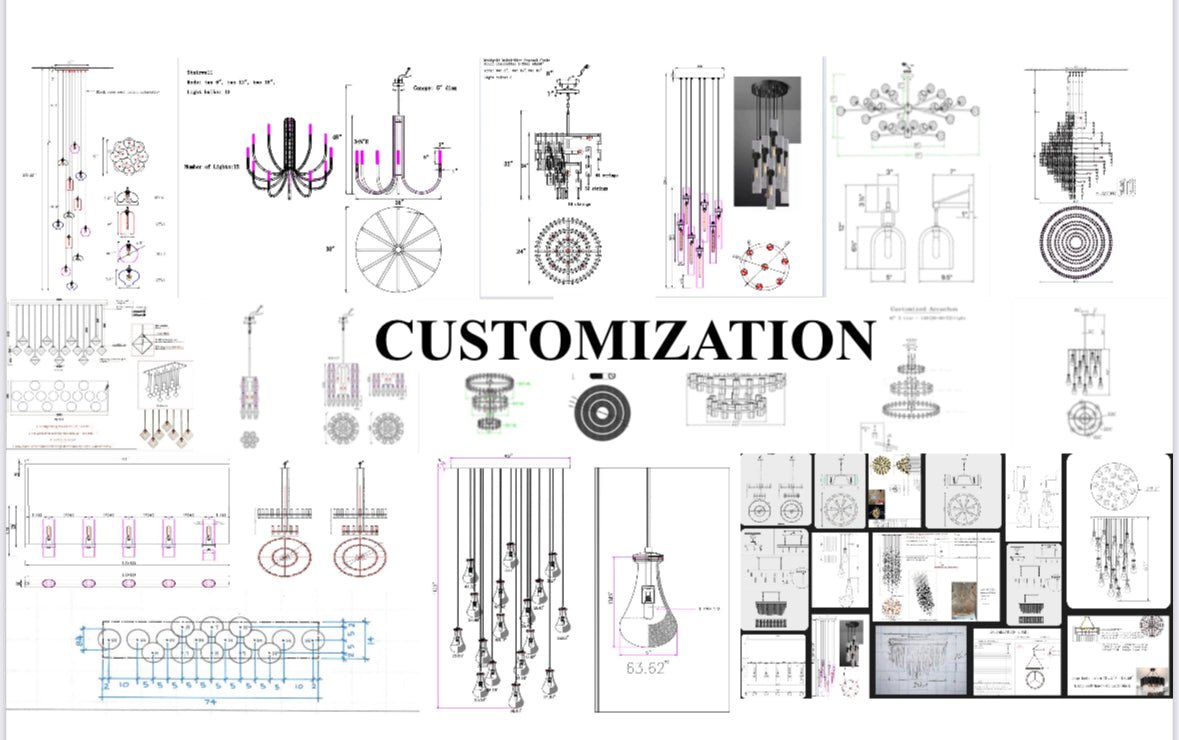 （Customize 3 - Tier）August Modern marble Round chandelier - Lightings Menu