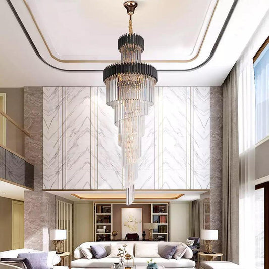 Cyrus Multiple Tier Crystal Chandelier - Lightings Menu