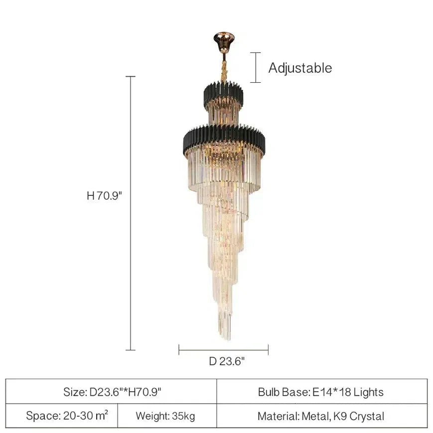 Cyrus Multiple Tier Crystal Chandelier - Lightings Menu