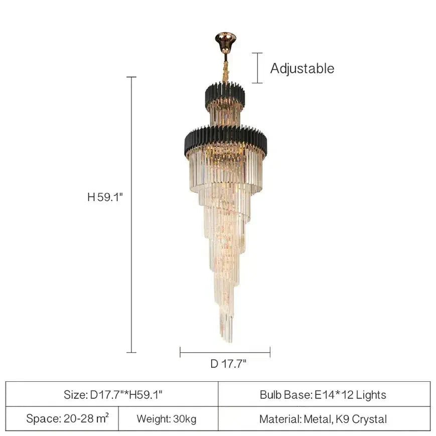 Cyrus Multiple Tier Crystal Chandelier - Lightings Menu