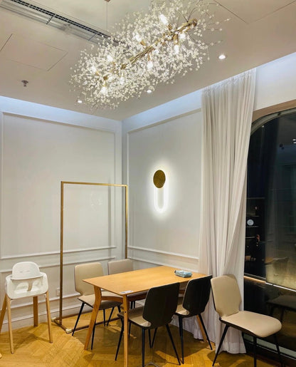 Dandelion Crystal Chandelier Light Firefly/ Glowworm Hanging Lamp Pendant For Rectangle Dining Room - Lightings Menu
