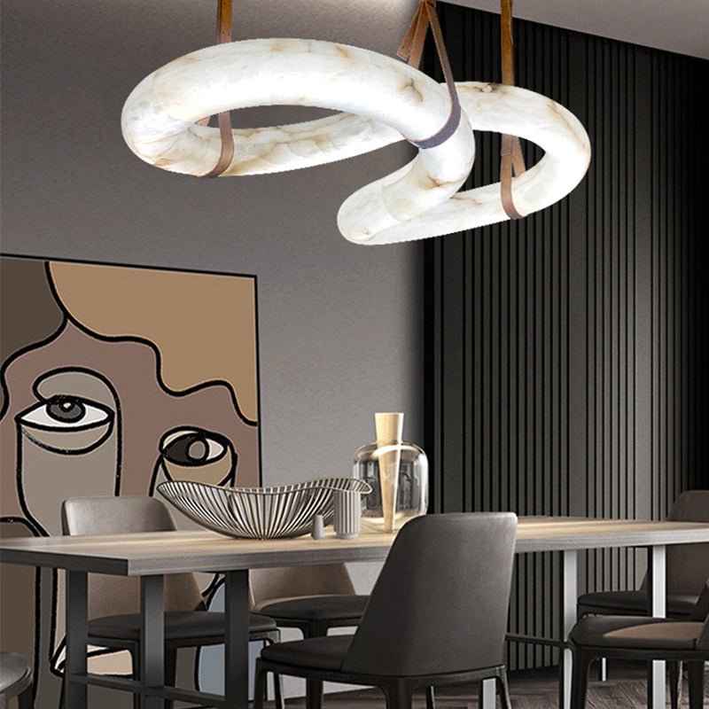 Designer Contemporary Alabaster Chandelier - Lightings Menu