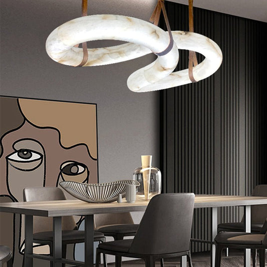 Designer Contemporary Alabaster Chandelier - Lightings Menu