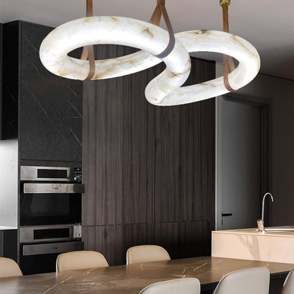 Designer Contemporary Alabaster Chandelier - Lightings Menu