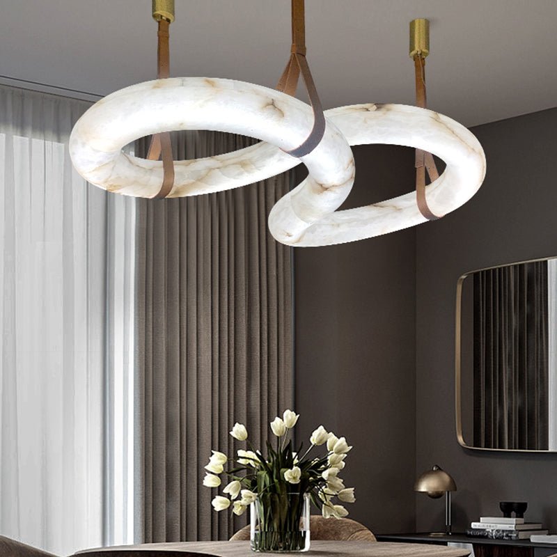 Designer Contemporary Alabaster Chandelier - Lightings Menu