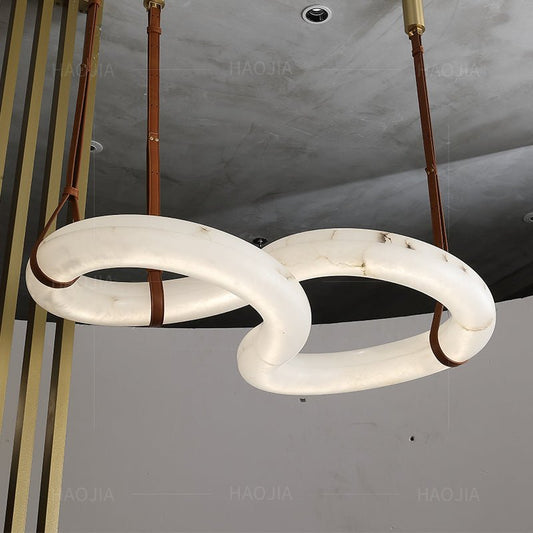 Designer Contemporary Alabaster Chandelier - Lightings Menu