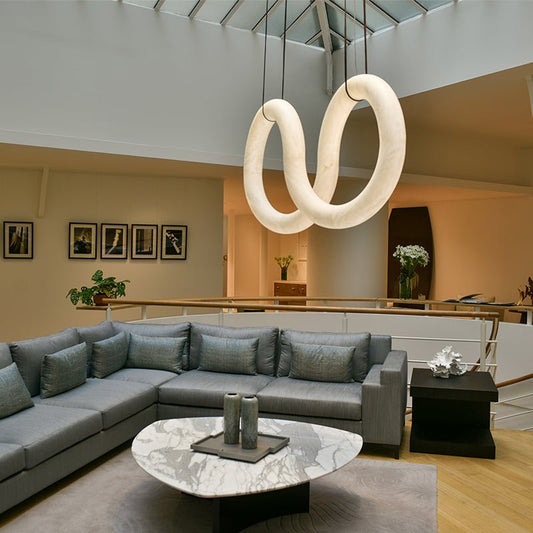 Designer Inspired Alabaster Chandelier Light - Lightings Menu