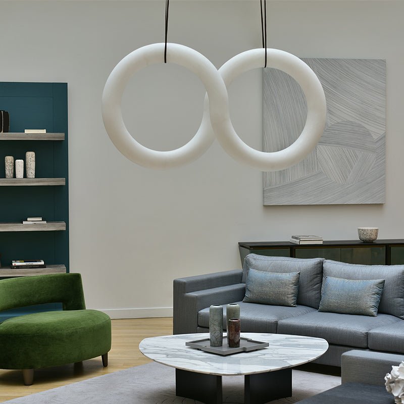 Designer Inspired Alabaster Chandelier Light - Lightings Menu