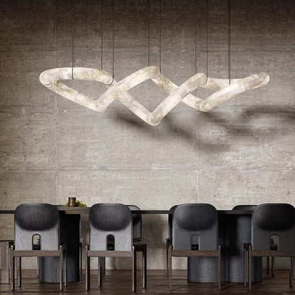 Designer Symmetrical Alabaster Chandelier - Lightings Menu