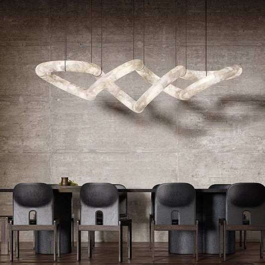 Designer Symmetrical Alabaster Chandelier - Lightings Menu