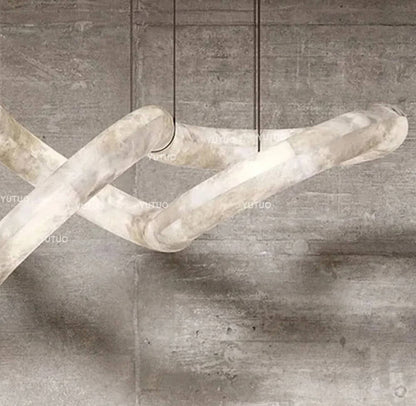 Designer Symmetrical Alabaster Chandelier - Lightings Menu