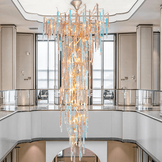 Dora Colorful Crystal Staircase Chandelier - Lightings Menu