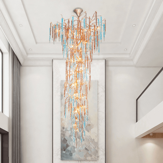 Dora Colorful Crystal Staircase Chandelier - Lightings Menu
