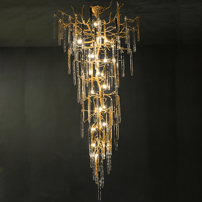 Dora Colorful Crystal Staircase Chandelier - Lightings Menu
