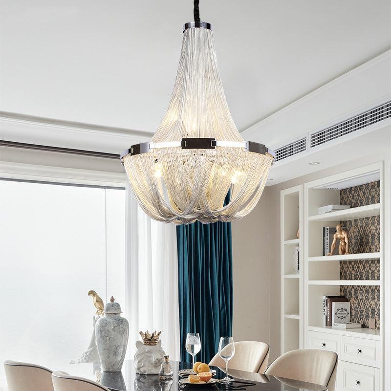 Eldorado Luxury Aluminum Chain Tassel Chandelier - Lightings Menu