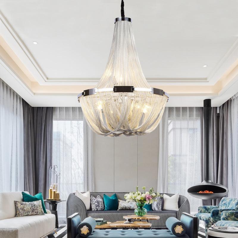 Eldorado Luxury Aluminum Chain Tassel Chandelier - Lightings Menu