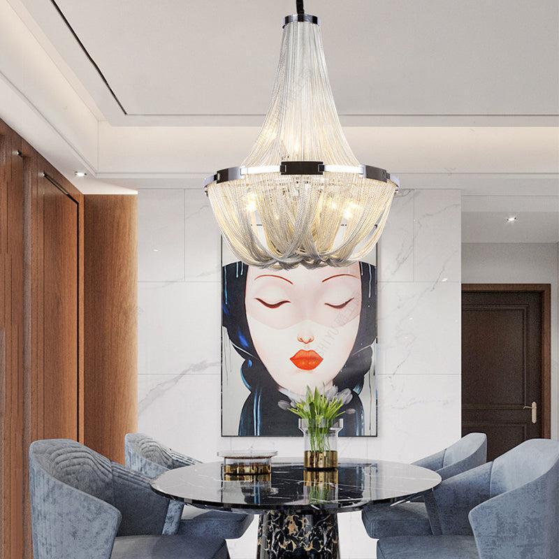 Eldorado Luxury Aluminum Chain Tassel Chandelier - Lightings Menu