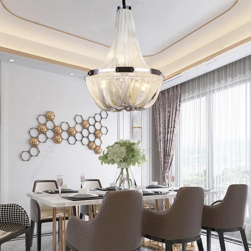 Eldorado Luxury Aluminum Chain Tassel Chandelier - Lightings Menu