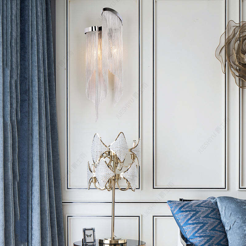 Fiona Aluminum Chain Tassel Wall Sconce - Lightings Menu