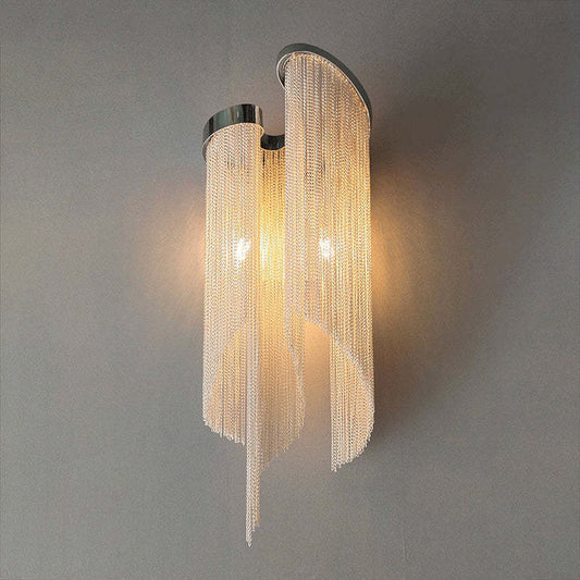 Fiona Aluminum Chain Tassel Wall Sconce - Lightings Menu