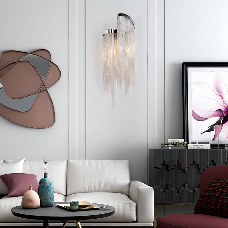 Fiona Aluminum Chain Tassel Wall Sconce - Lightings Menu
