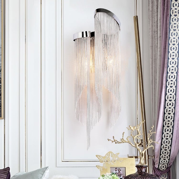 Fiona Aluminum Chain Tassel Wall Sconce - Lightings Menu