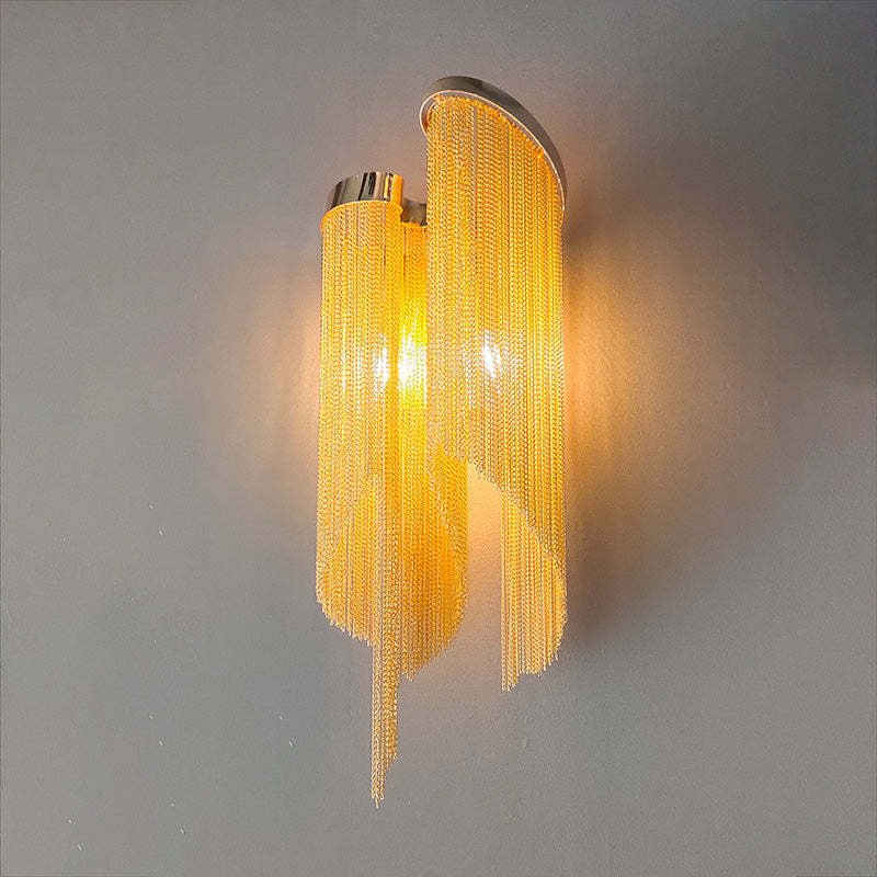 Fiona Aluminum Chain Tassel Wall Sconce - Lightings Menu