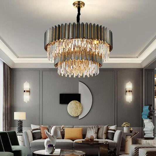 Flavian Double Tier Crystal Chandelier - Lightings Menu