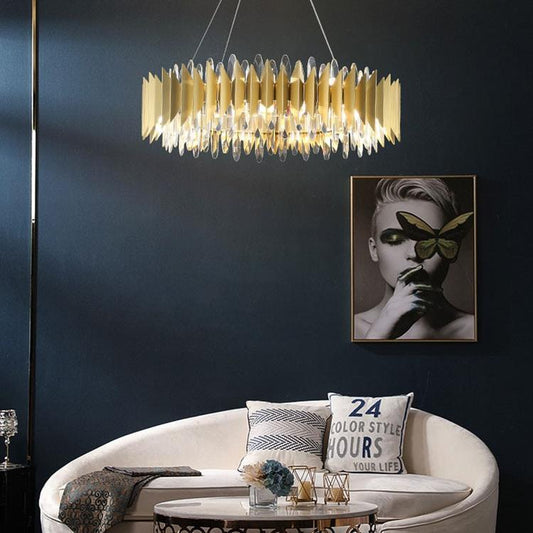 Flavian Halo Crystal Chandelier - Lightings Menu