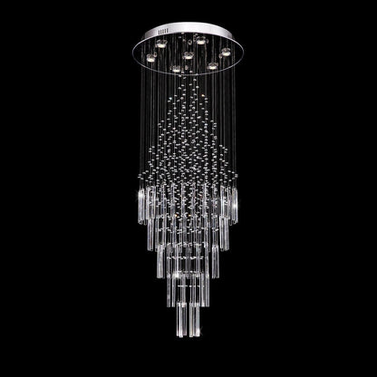 Floating Castle Round Rain Crystal Chandelier Ceiling Lights - Lightings Menu