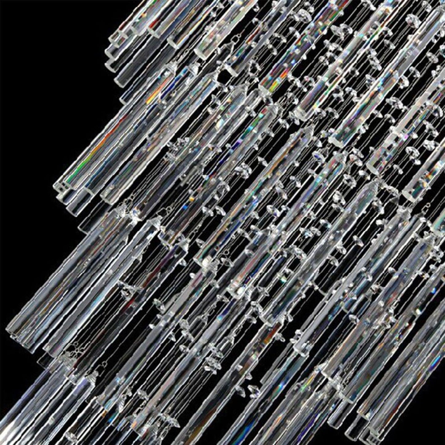 Floating Castle Round Rain Crystal Chandelier Ceiling Lights - Lightings Menu