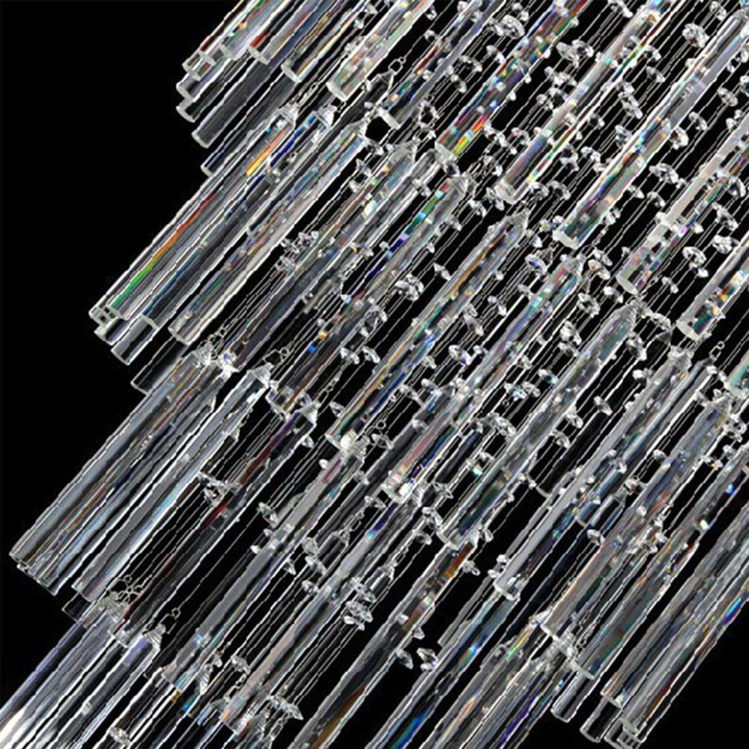 Floating Castle Round Rain Crystal Chandelier Ceiling Lights - Lightings Menu