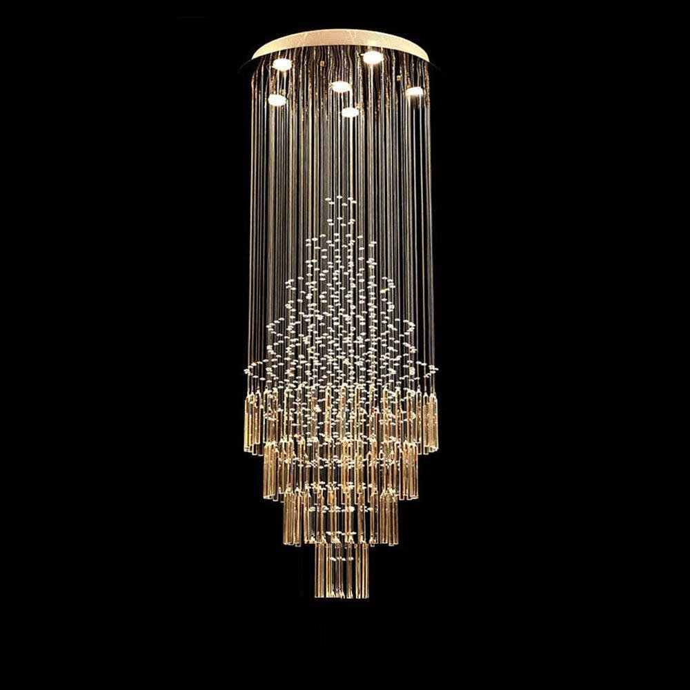 Floating Castle Round Rain Crystal Chandelier Ceiling Lights - Lightings Menu