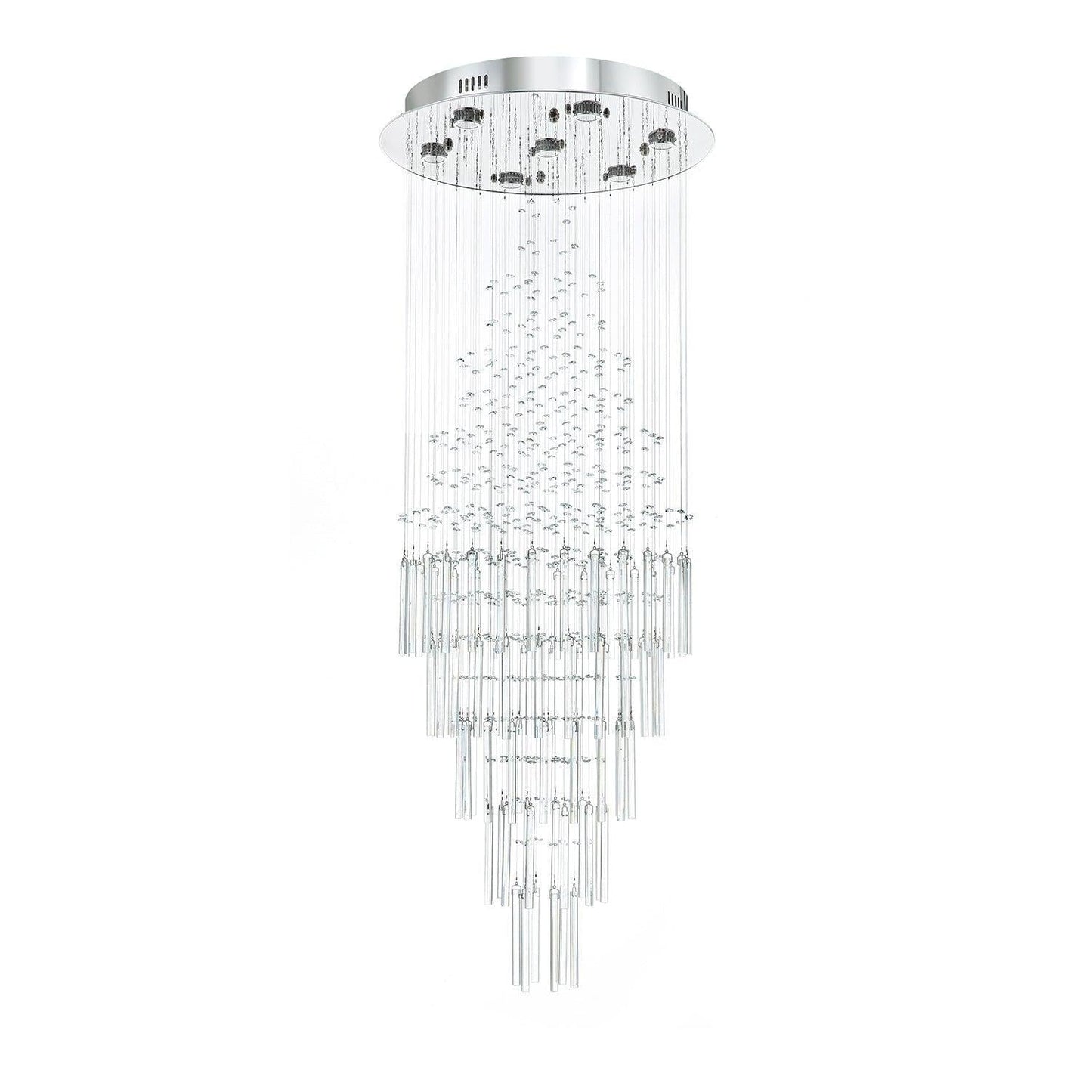 Floating Castle Round Rain Crystal Chandelier Ceiling Lights - Lightings Menu