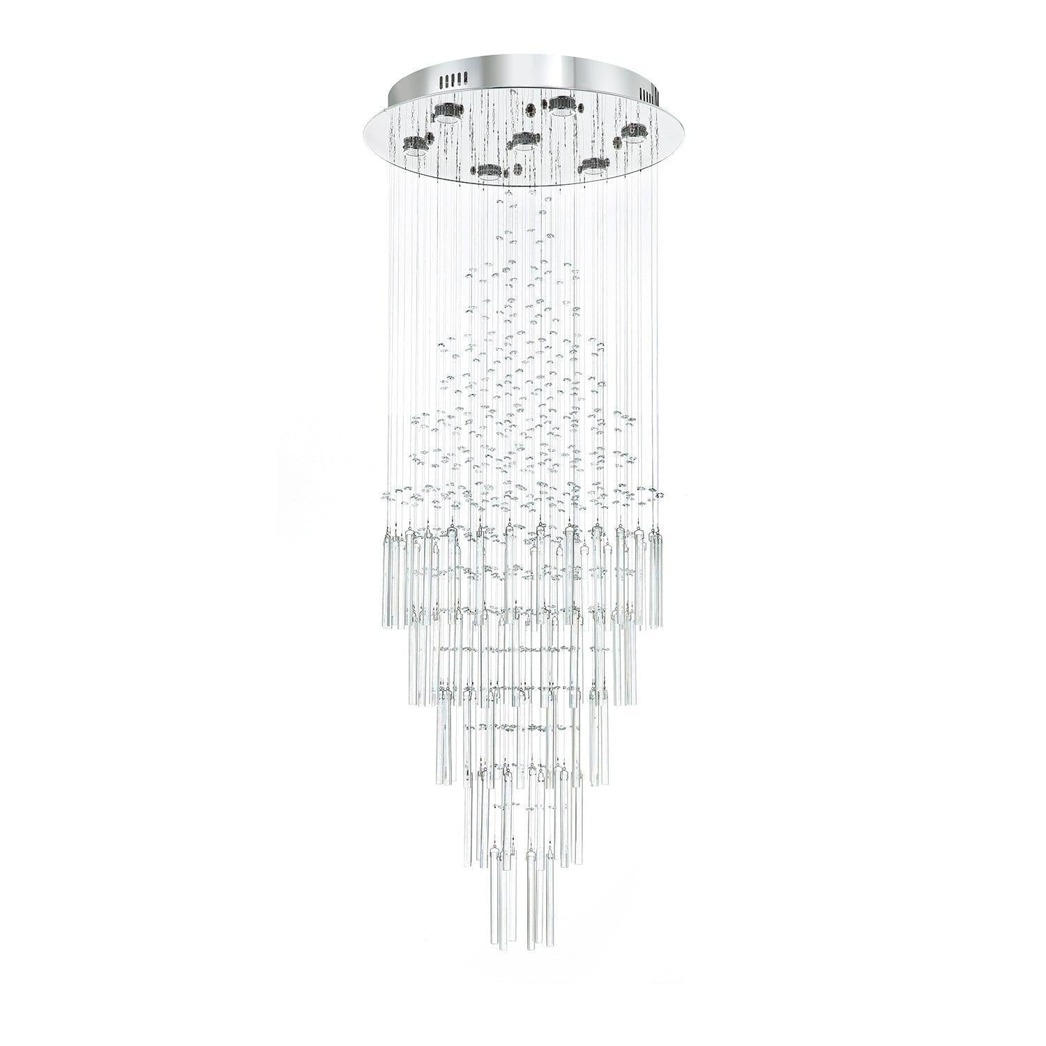 Floating Castle Round Rain Crystal Chandelier Ceiling Lights - Lightings Menu