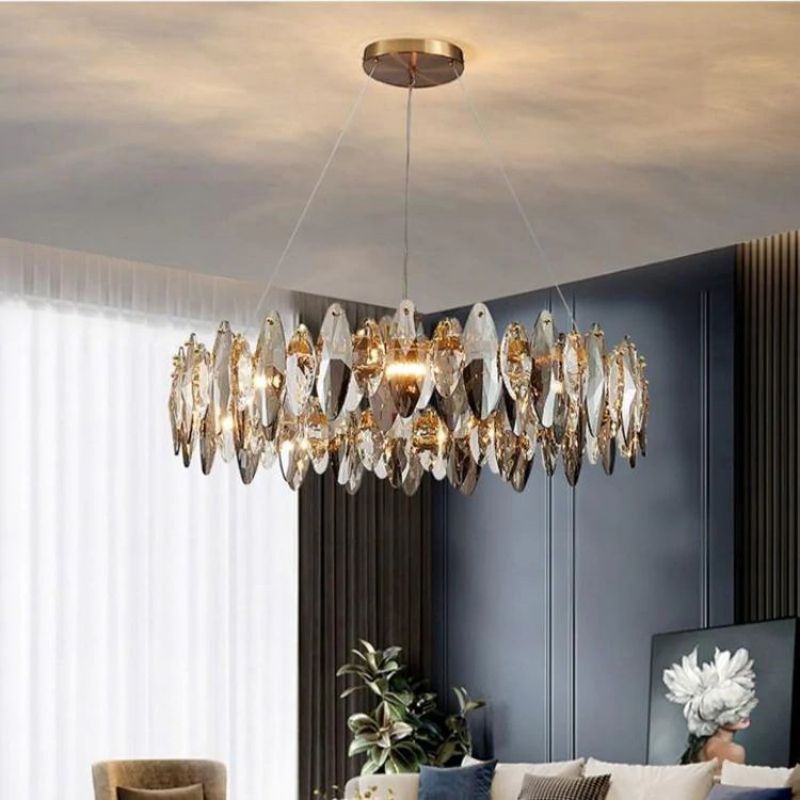 Flora Crystal Ring Chandelier 32" - Lightings Menu