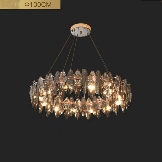 Flora Crystal Ring Chandelier 39" - Lightings Menu