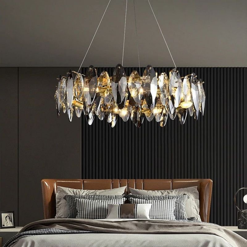 Flora Crystal Ring Chandelier 39" - Lightings Menu