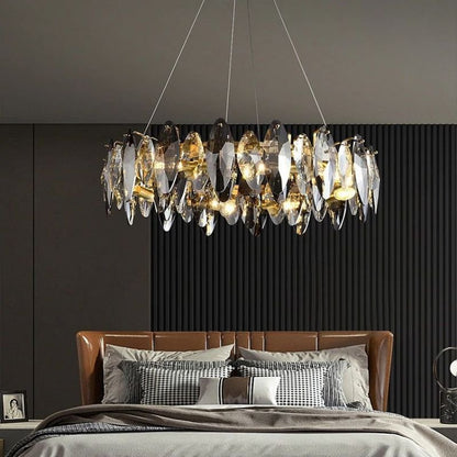Flora Crystal Ring Chandelier 39" - Lightings Menu
