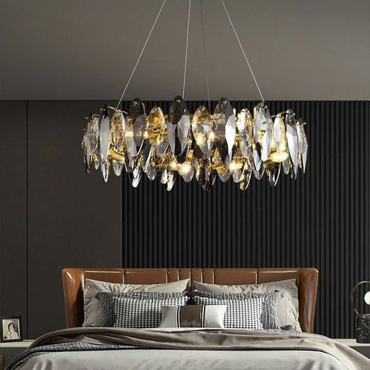 Flora Crystal Ring Chandelier 39" - Lightings Menu
