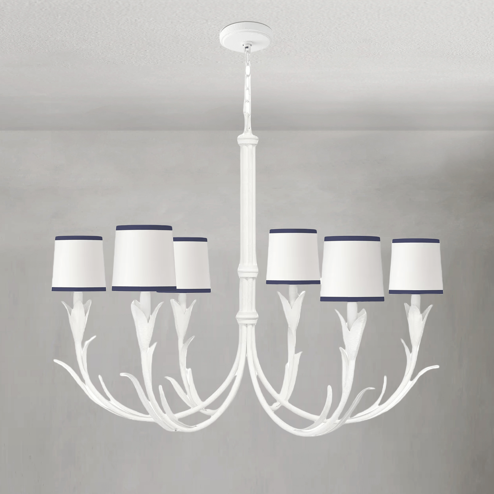 Fontara Dark Blue Reed Chandelier - Lightings Menu