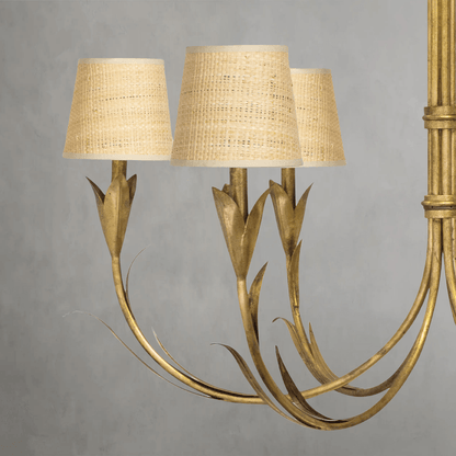 Fontara Rattan Reed Chandelier(Antique Gold Leaf) - Lightings Menu