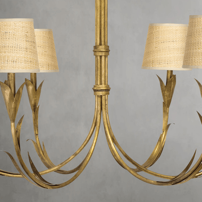 Fontara Rattan Reed Chandelier(Antique Gold Leaf) - Lightings Menu