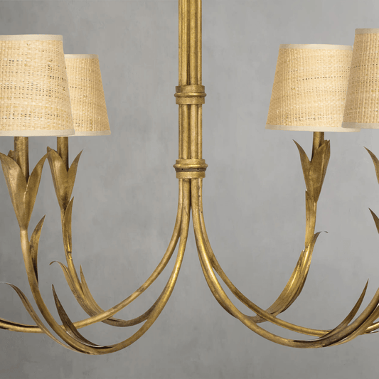 Fontara Rattan Reed Chandelier(Antique Gold Leaf) - Lightings Menu