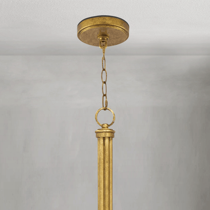 Fontara Rattan Reed Chandelier(Antique Gold Leaf) - Lightings Menu