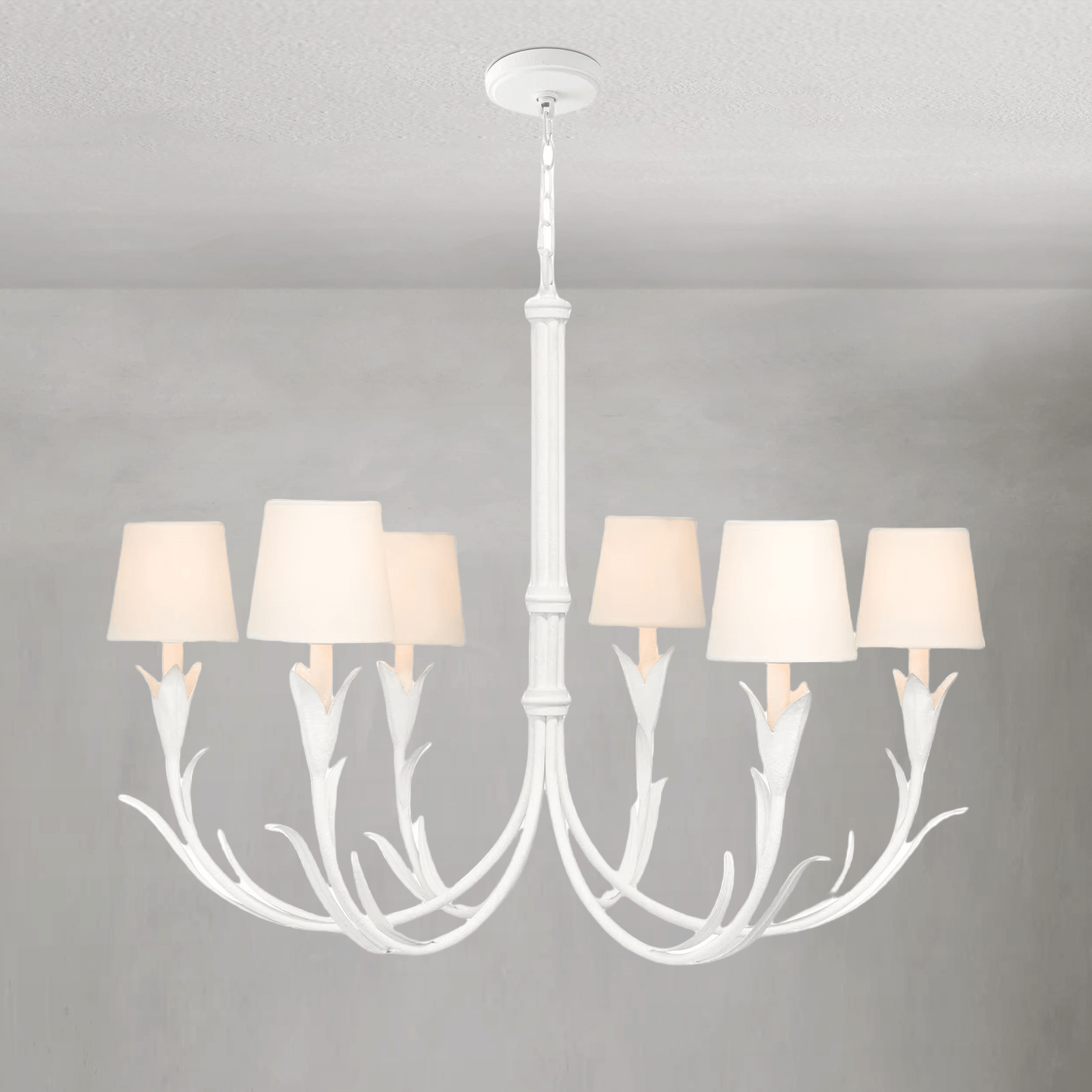 Fontara White Reed Chandelier - Lightings Menu