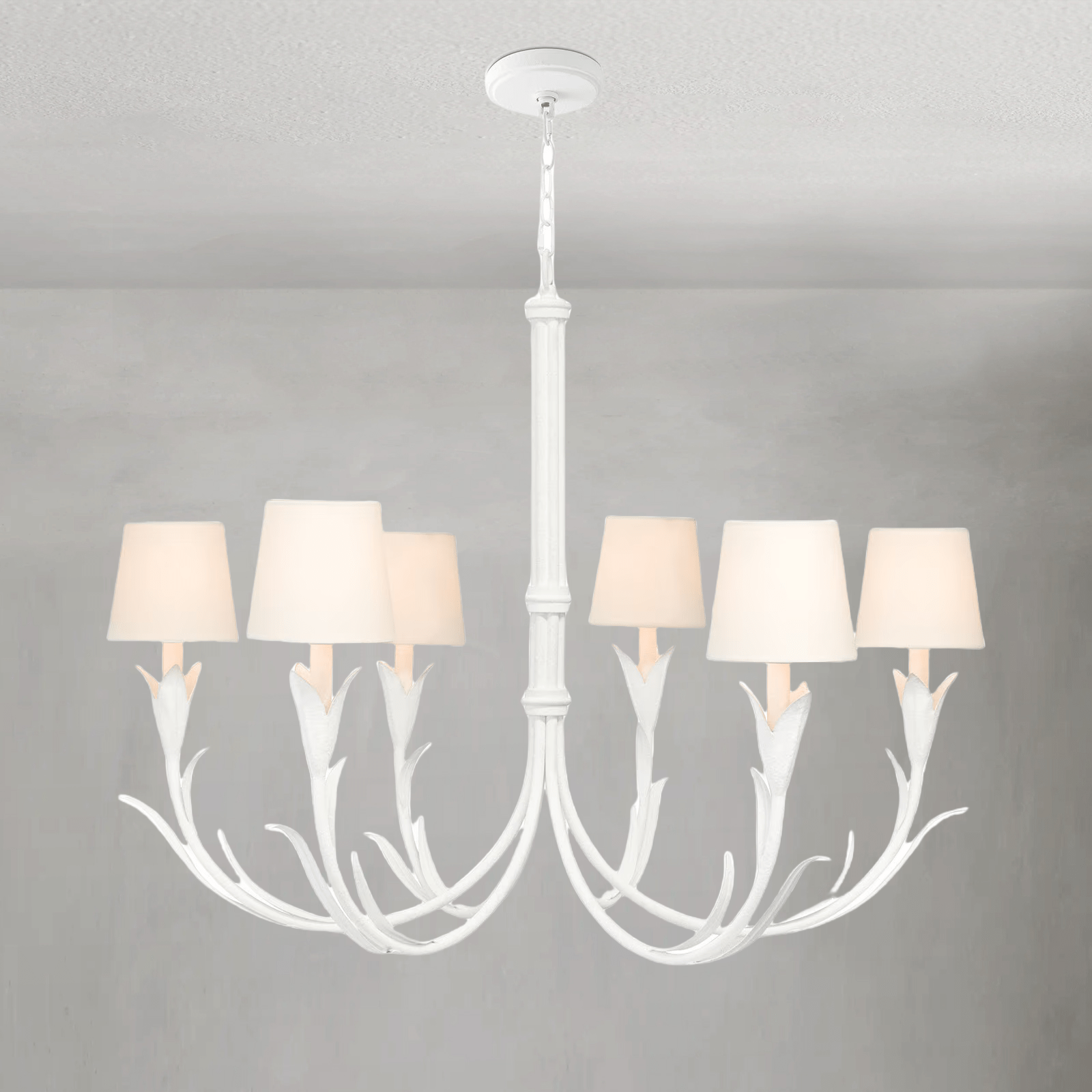 Fontara White Reed Chandelier - Lightings Menu