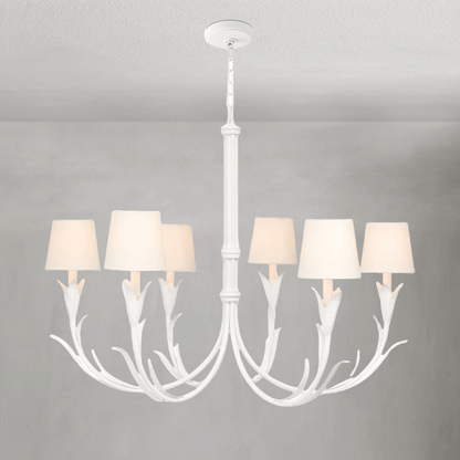 Fontara White Reed Chandelier - Lightings Menu