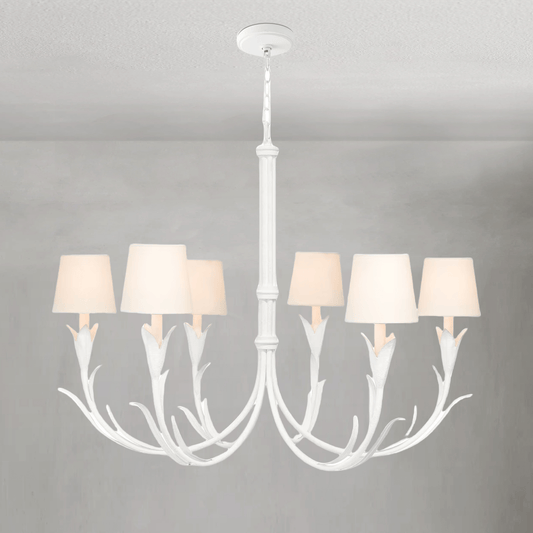 Fontara White Reed Chandelier - Lightings Menu