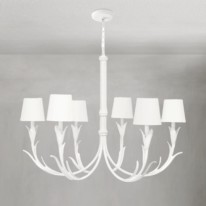 Fontara White Reed Chandelier - Lightings Menu
